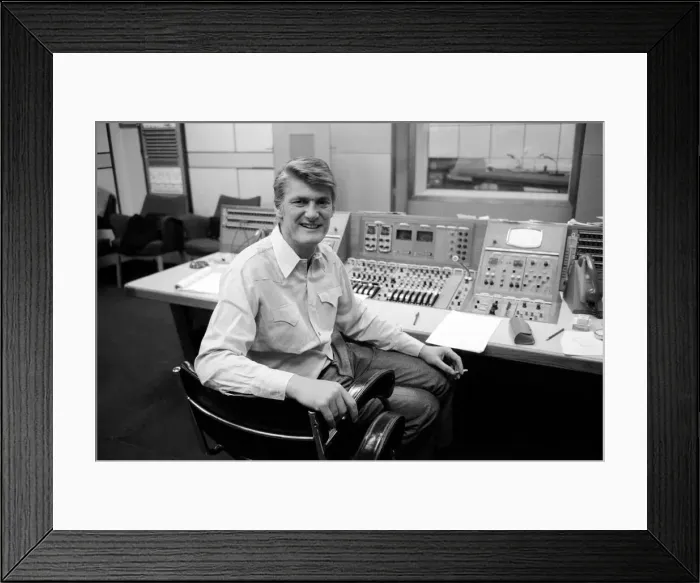 Framed Print : Radio D. J: Disk Jockey Pete Murray at the B. B. C. Langham Place today Framed Print : Radio D. J: Disk Jockey Pete Murray at the B. B. C. Langham Place today