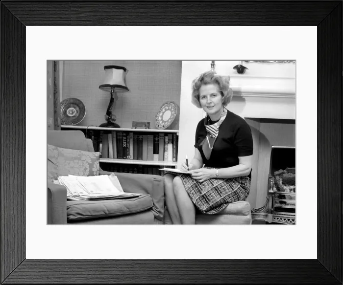 Framed Print : Margaret Thatcher M. P. at her Chelsea home. February 1975 75-00616-005 Framed Print : Margaret Thatcher M. P. at her Chelsea home. February 1975 75-00616-005
