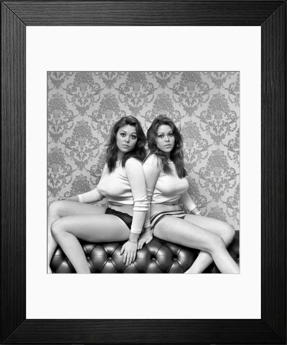 Framed Print : Identical Twins: Jackie and Lorraine Docker. January 1975 75-00595-005 Framed Print : Identical Twins: Jackie and Lorraine Docker. January 1975 75-00595-005