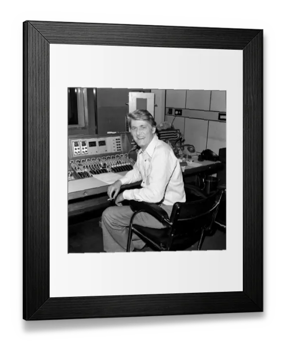 Framed Print : Radio D. J: Disk Jockey Pete Murray at the B. B. C. Langham Place today Framed Print : Radio D. J: Disk Jockey Pete Murray at the B. B. C. Langham Place today