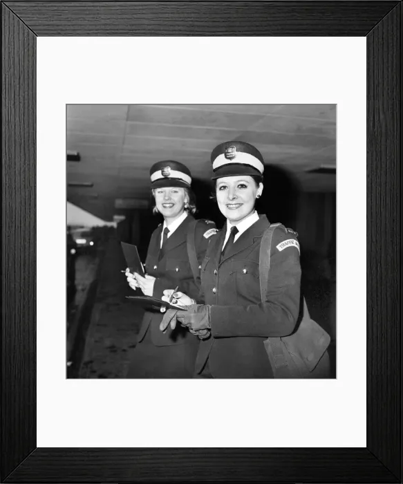 Framed Print : Beauty Queen Traffic Wardens. Travellers St Londons Heathrow Airport may have their Framed Print : Beauty Queen Traffic Wardens. Travellers St Londons Heathrow Airport may have their