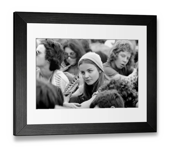 Framed Print : Hyde Park Pop Festival: A very pretty girl spotted in the crowd with a bird-like toy that Framed Print : Hyde Park Pop Festival: A very pretty girl spotted in the crowd with a bird-like toy that