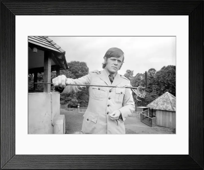Framed Print : Snakes: Watched warily by his wife Patricia, snake handler Peter Waters goes back to work Framed Print : Snakes: Watched warily by his wife Patricia, snake handler Peter Waters goes back to work