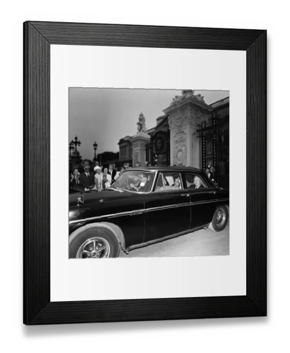 Framed Print : Politics: Wilson and Heath. Harold Wilson and wife leave Buckingham Palace after his