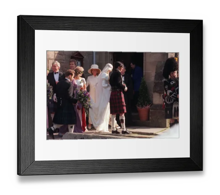 Framed Print : Kirsty Hume wedding to Donovan Leitch September 1997 Bride