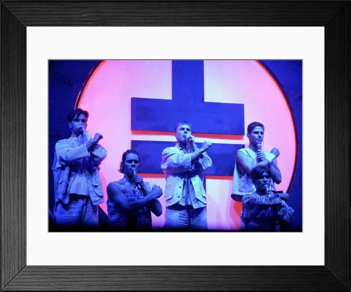 Framed Print : Pop group Take That performing live on stage during a concert October 1993 Framed Print : Pop group Take That performing live on stage during a concert October 1993