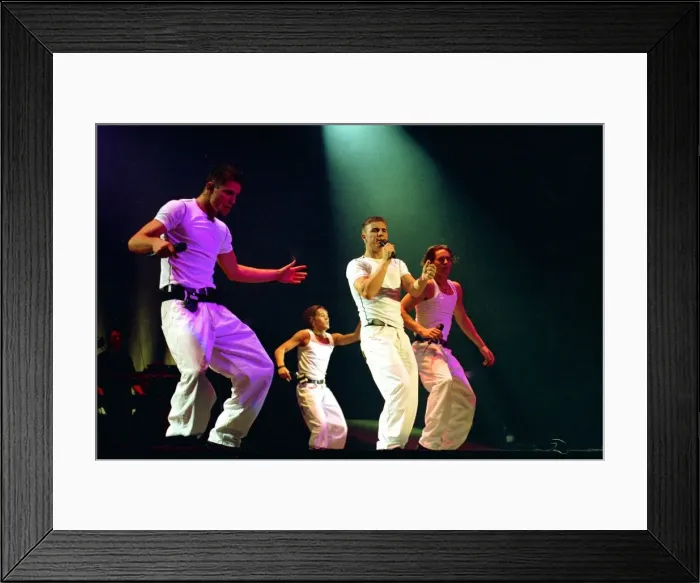 Framed Print : Take That on stage at their concert in Manchester July 1993 Framed Print : Take That on stage at their concert in Manchester July 1993