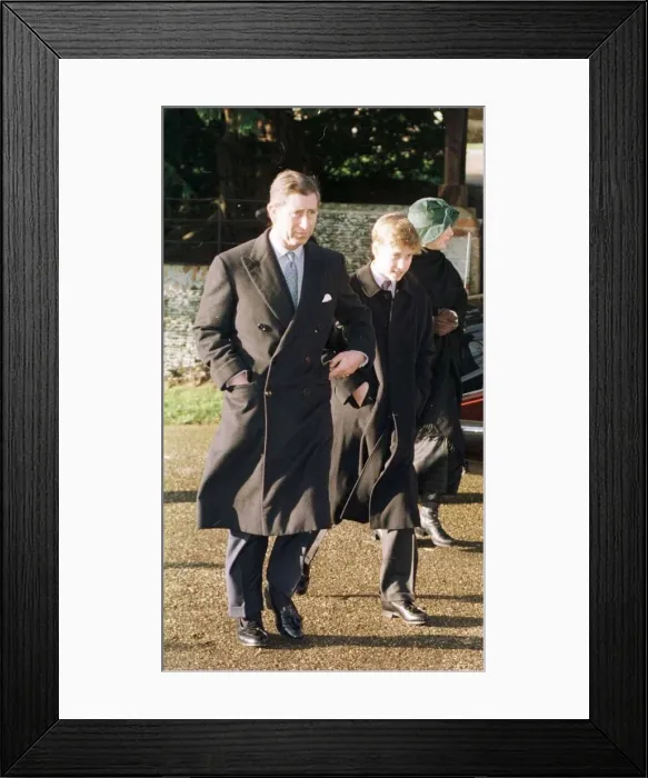 Framed Print : Prince Charles and Prince William arrive at Sandringham Church for the traditional Framed Print : Prince Charles and Prince William arrive at Sandringham Church for the traditional