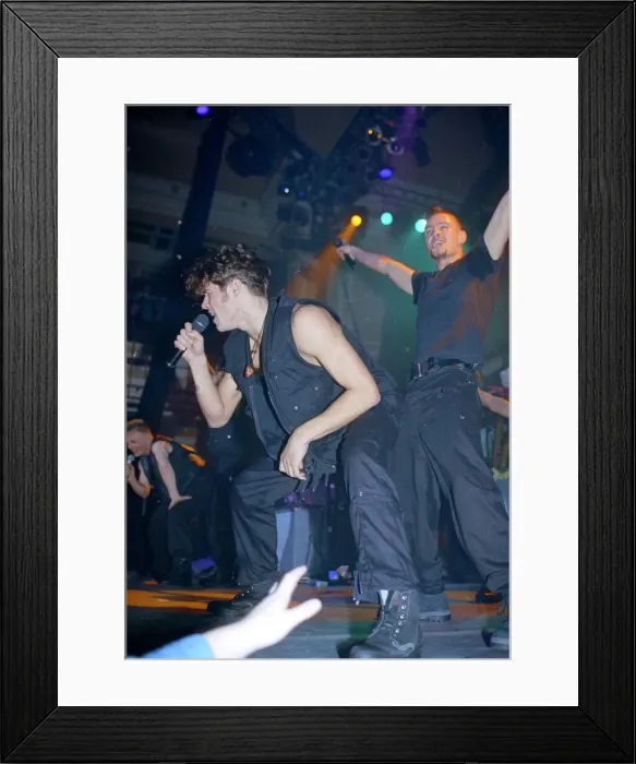 Framed Print : Pop group take That performing live on stage at a concert November 1992 Framed Print : Pop group take That performing live on stage at a concert November 1992