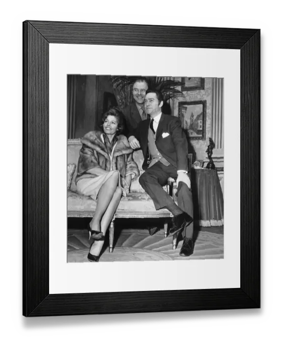 Framed Print : Alice Buehner the reigning Mrs America The men are actors Michael Denison