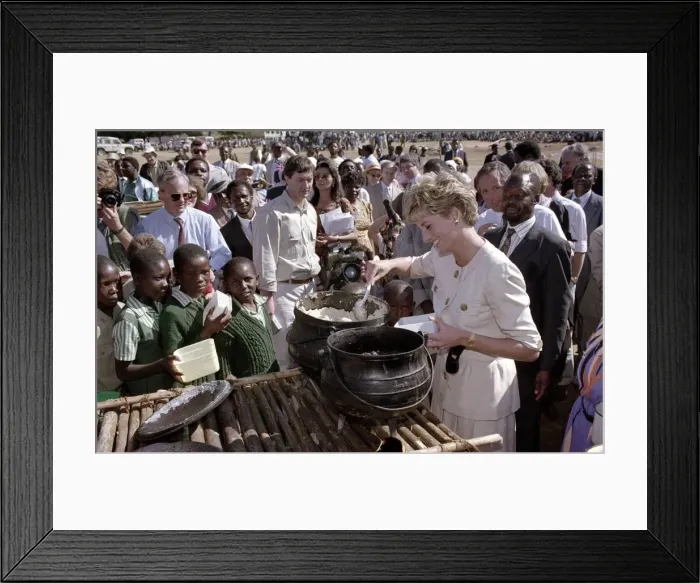 Framed Print : Diana, Princess of Wales Overseas Visit to Zimbabwe, July 1993 Framed Print : Diana, Princess of Wales Overseas Visit to Zimbabwe, July 1993