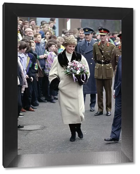 Princess Diana visiting families of the Gulf War soldiers at Hohne Army Base in Germany