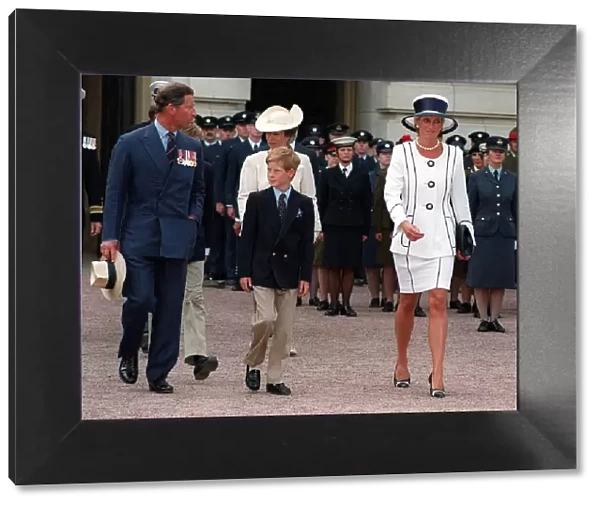 Prince Charles and Princess Diana with their son Prince Harry