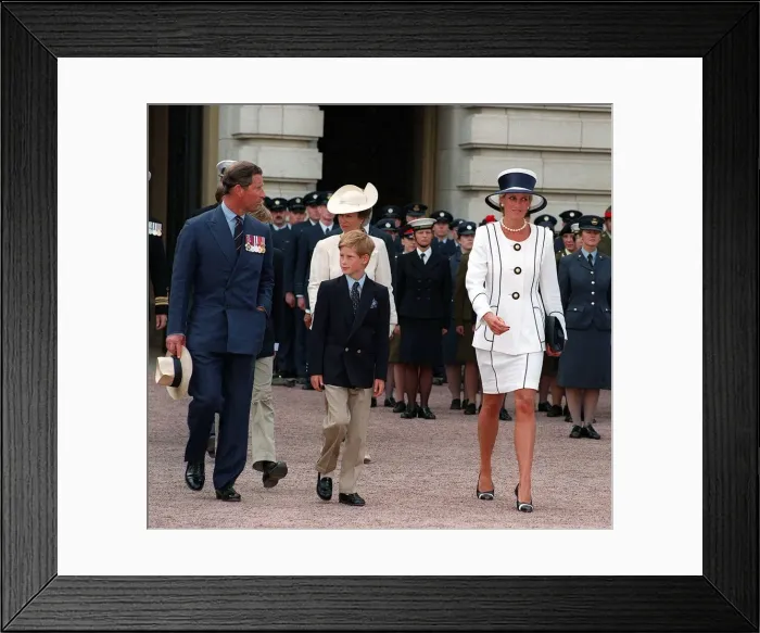 Framed Print : Prince Charles and Princess Diana with their son Prince Harry