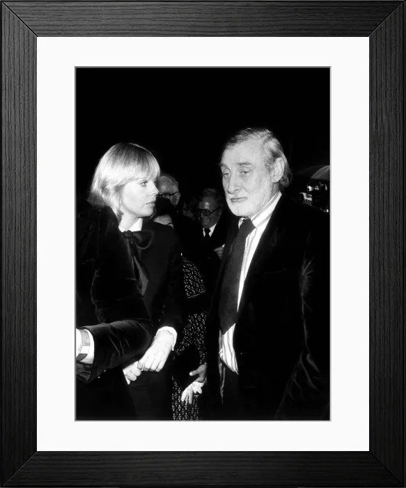Framed Print : Spike Milligan July 1980 Goon Comedian arrives at Peter Sellers with Britt Ekland Framed Print : Spike Milligan July 1980 Goon Comedian arrives at Peter Sellers with Britt Ekland