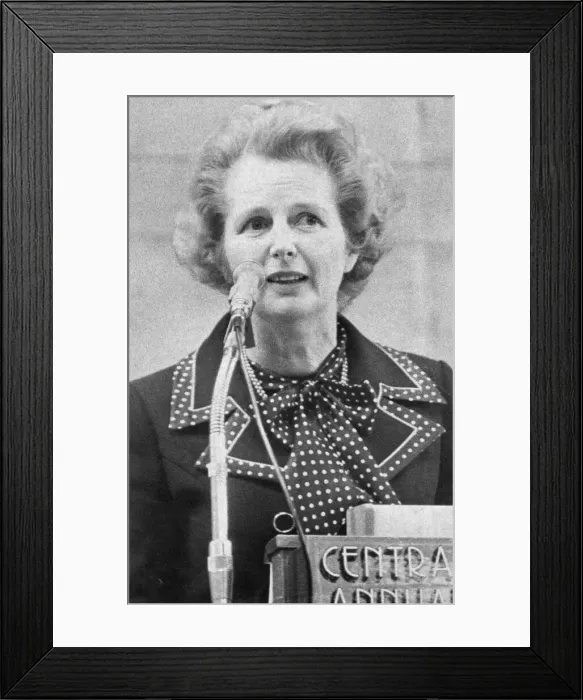 Framed Print : Margaret Thatcher gives a speech in Newcastle Framed Print : Margaret Thatcher gives a speech in Newcastle
