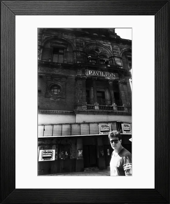 Framed Print : Former bassist of The Animals pop group Chas Chandler outside the former Pavilion Theatre