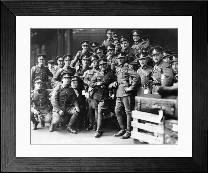 Framed Print : Artillerymen of the 24th Field Brigade R. A. just before leaving Newcastle Central Station Framed Print : Artillerymen of the 24th Field Brigade R. A. just before leaving Newcastle Central Station