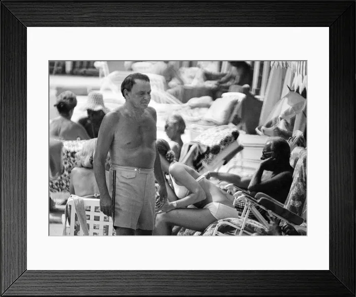 Framed Print : St Tropez France July 1972 Picture shows Frank Sinatra Framed Print : St Tropez France July 1972 Picture shows Frank Sinatra