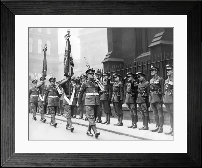 Framed Print : The Colour Party arrives at Newcastle Cathedral, in the Royal Northumberland