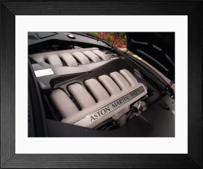 Framed Print : The v12 engine of an Aston Martin Vantage Framed Print : The v12 engine of an Aston Martin Vantage