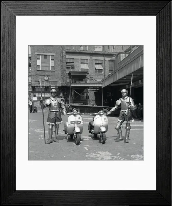 Framed Print : Knights of the road Ray Cart and Anthony Bassadome members of the Vespa club seen