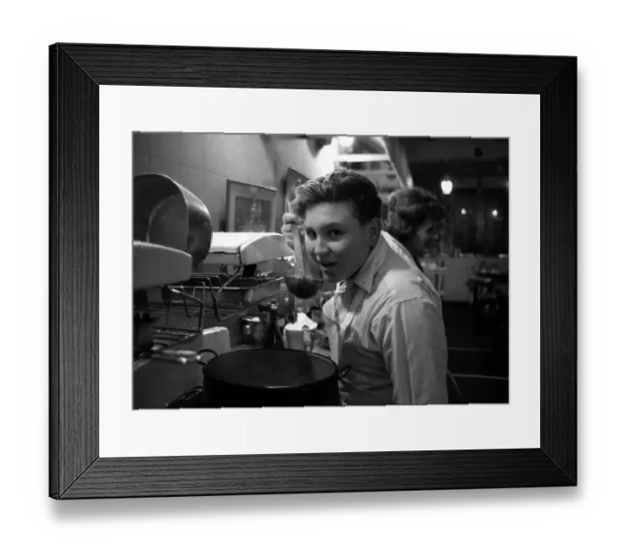 Framed Print : Bowl of Plenty John Harper pupil cook seen here training in TV cook Fanny Cradock Framed Print : Bowl of Plenty John Harper pupil cook seen here training in TV cook Fanny Cradock
