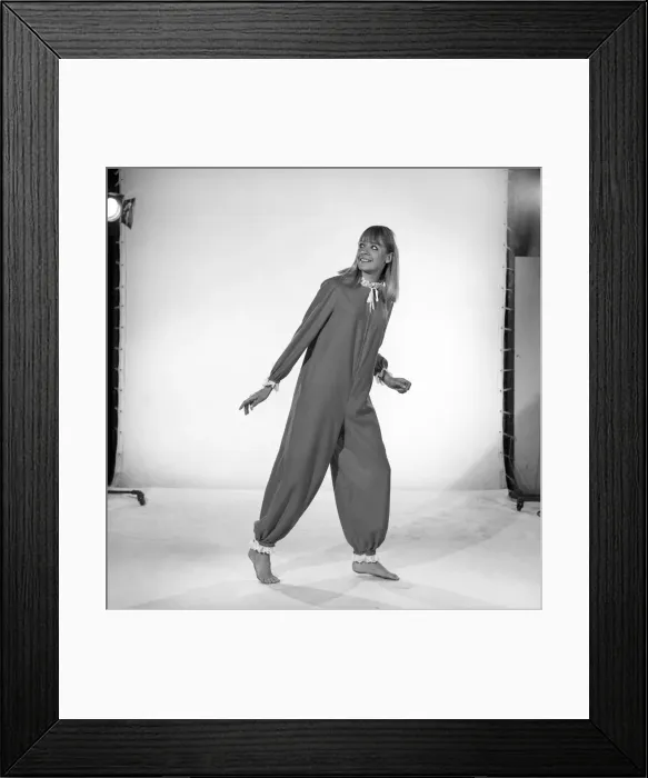 Framed Print : Model Judy Weldon wearing clown pyjama suit. 1965 B2191-003 Framed Print : Model Judy Weldon wearing clown pyjama suit. 1965 B2191-003