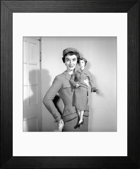 Framed Print : Clothing Fashions 1954: Mannequin modelling the latest twin set. 1954 A107-005 Framed Print : Clothing Fashions 1954: Mannequin modelling the latest twin set. 1954 A107-005