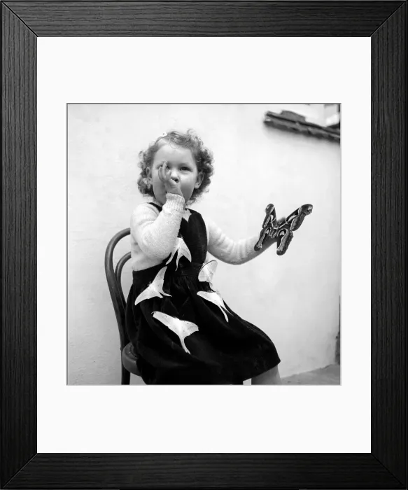 Framed Print : Moth girl: Miss Rivers seen here with moths. January 1957 A10