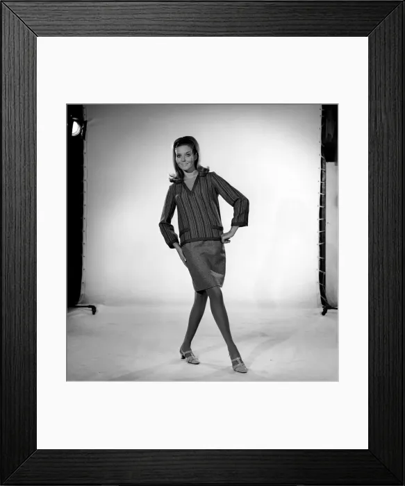 Framed Print : Maureen Walker seen here modelling Cardigan. 1960 Framed Print : Maureen Walker seen here modelling Cardigan. 1960