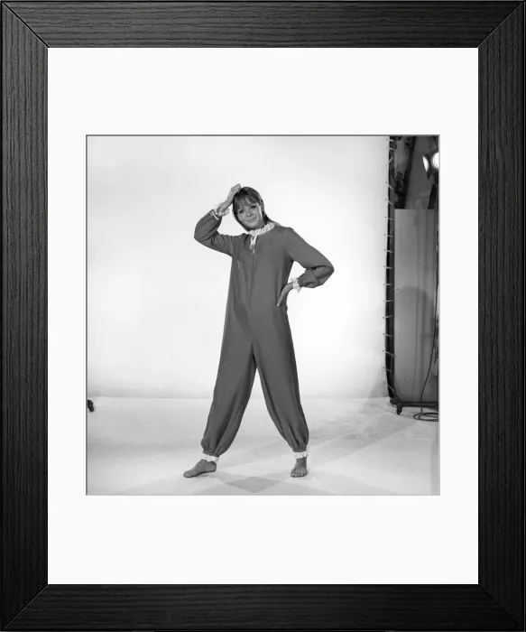 Framed Print : Model Judy Weldon wearing clown pyjama suit. 1965 B2191-003 Framed Print : Model Judy Weldon wearing clown pyjama suit. 1965 B2191-003