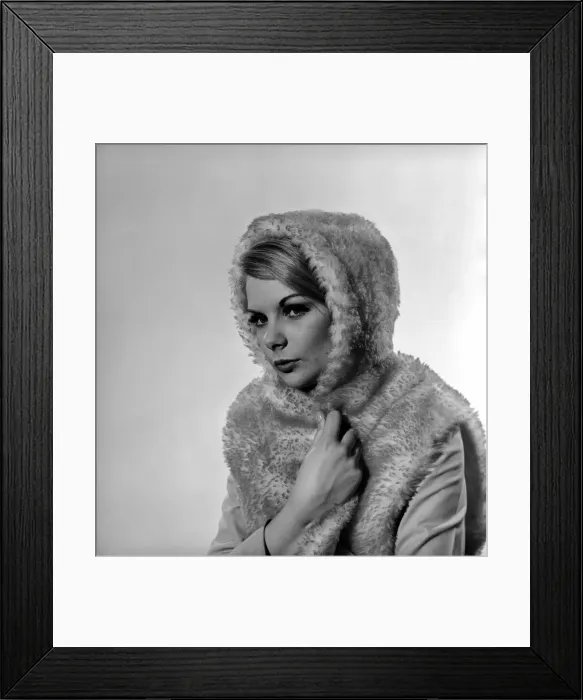 Framed Print : Model Bianca Foakes seen here modeling fur coat in the Reveille Studio. 1964
