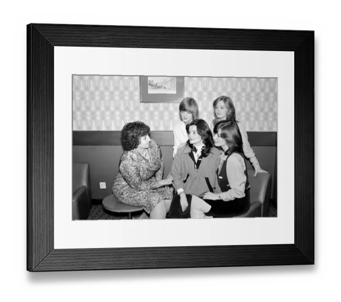 Framed Print : Maureen Nolan mother of the Nolan sisters seen here in the girls dressing room during