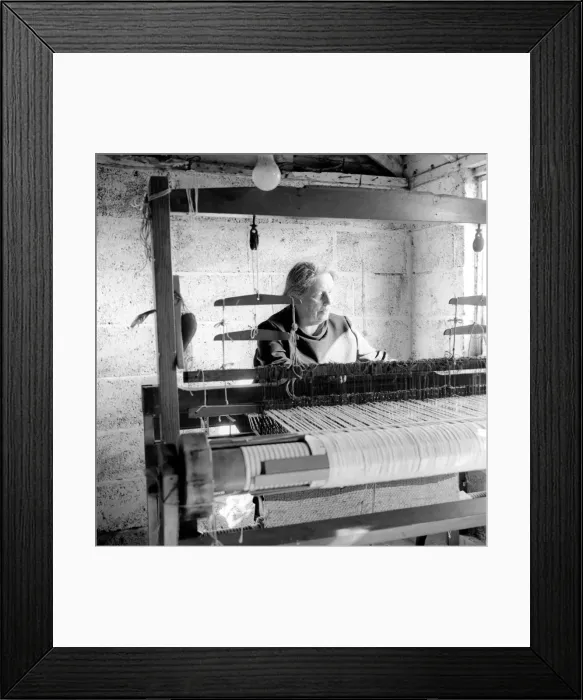 Framed Print : The SpinnersI guild of Kent. Women using hand operated loom Framed Print : The SpinnersI guild of Kent. Women using hand operated loom