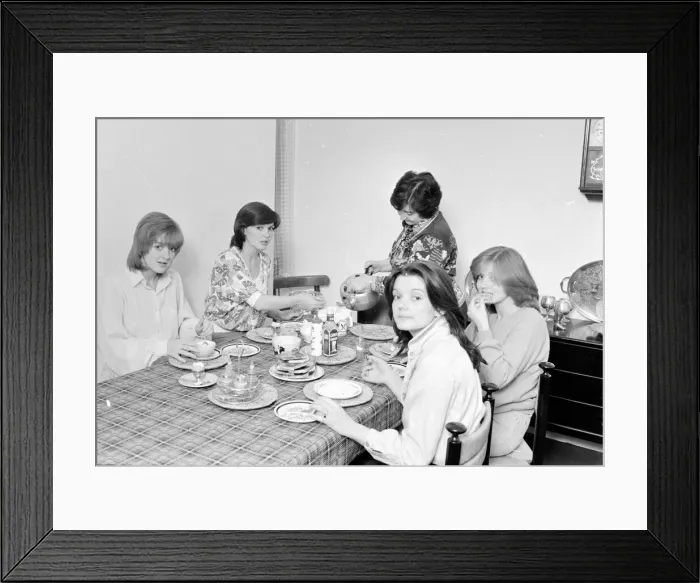 Framed Print : Mother Maureen Nolan seen here making breakfast for her daughters the Nolan Sisters Framed Print : Mother Maureen Nolan seen here making breakfast for her daughters the Nolan Sisters