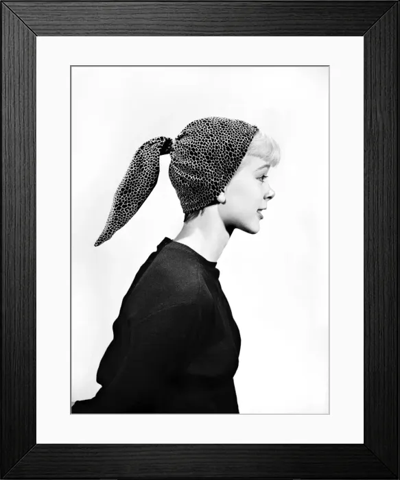 Framed Print : Clothing: Fashion: Head scarf. 1955 B249 Framed Print : Clothing: Fashion: Head scarf. 1955 B249