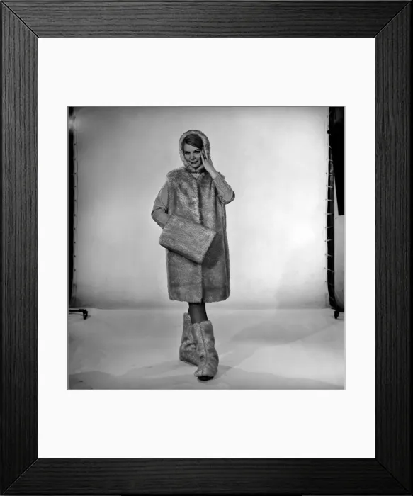 Framed Print : Model Bianca Foakes seen here modeling matching fur coat Framed Print : Model Bianca Foakes seen here modeling matching fur coat