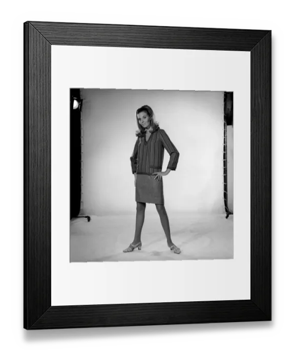 Framed Print : Maureen Walker seen here modelling Cardigan. 1960