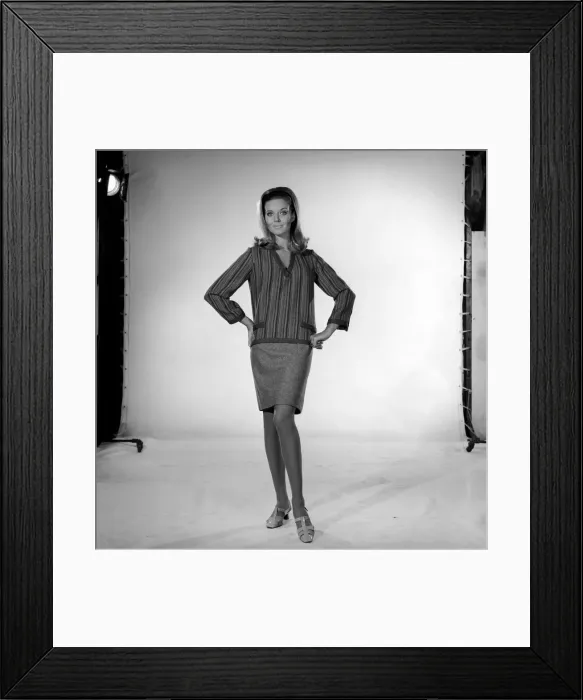 Framed Print : Maureen Walker seen here modelling Cardigan. 1960 Framed Print : Maureen Walker seen here modelling Cardigan. 1960