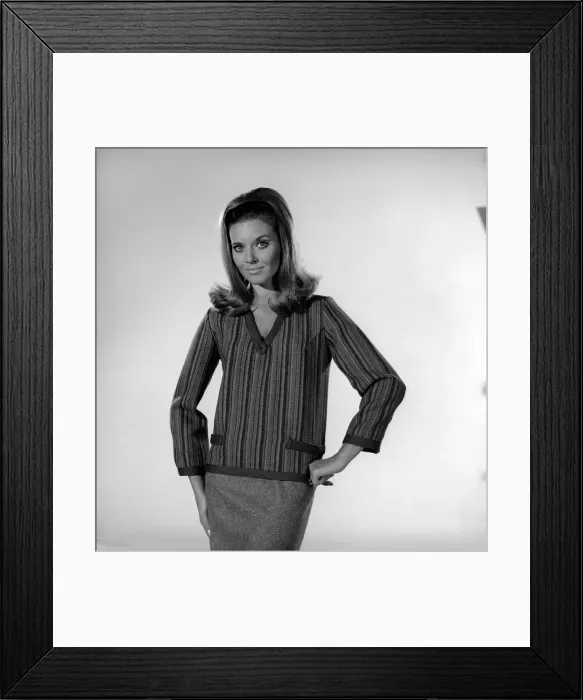 Framed Print : Maureen Walker seen here modelling Cardigan. 1960 Framed Print : Maureen Walker seen here modelling Cardigan. 1960