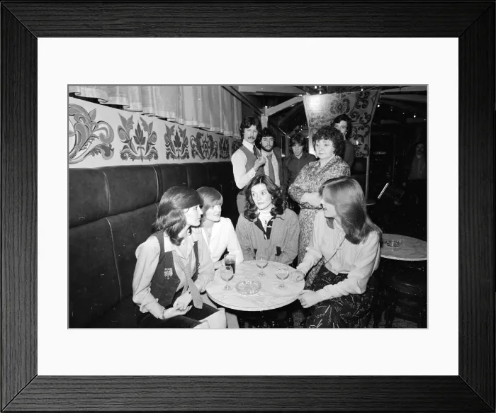 Framed Print : Maureen Nolan mother of the Nolan sisters seen here with the girls during the girls tour
