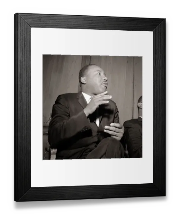 Framed Print : Martin Luther King, September 1964 Giving a press conference at the Savoy hotel
