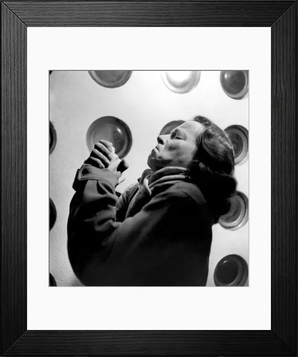 Framed Print : Woman clasped hands, praying March 1947 P007968 Framed Print : Woman clasped hands, praying March 1947 P007968