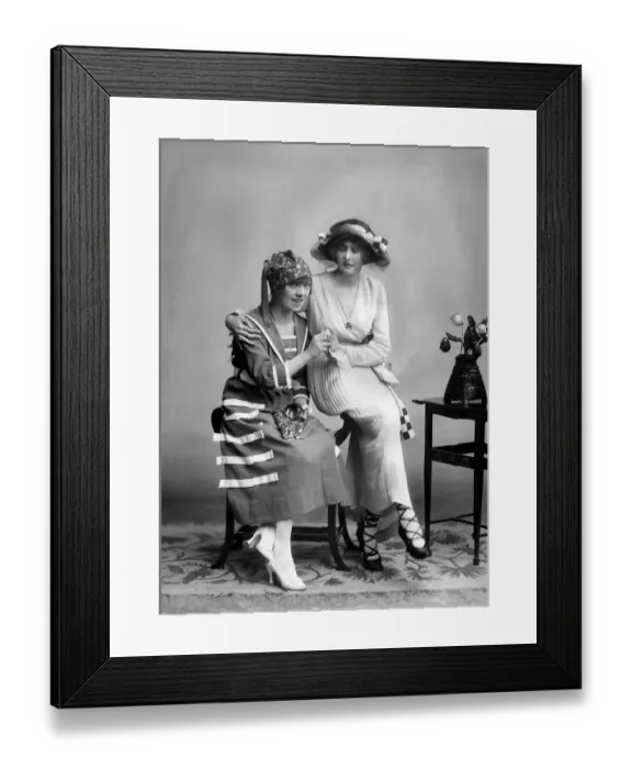 Framed Print : A new portrait. Miss Dorothy Minto and Miss Zoe Gordon, as they appear in