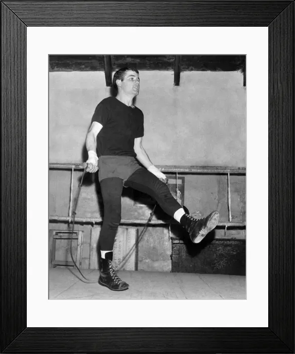 Framed Print : Featherweight boxer Walter McGowan during training at his fathers gym in Hamilton Framed Print : Featherweight boxer Walter McGowan during training at his fathers gym in Hamilton