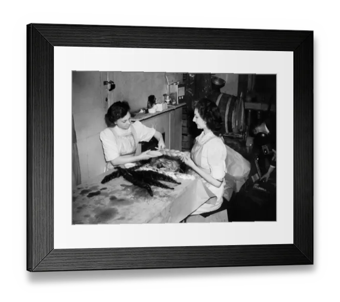 Framed Print : Here the girls are plaiting the hair which has been sterilised Framed Print : Here the girls are plaiting the hair which has been sterilised