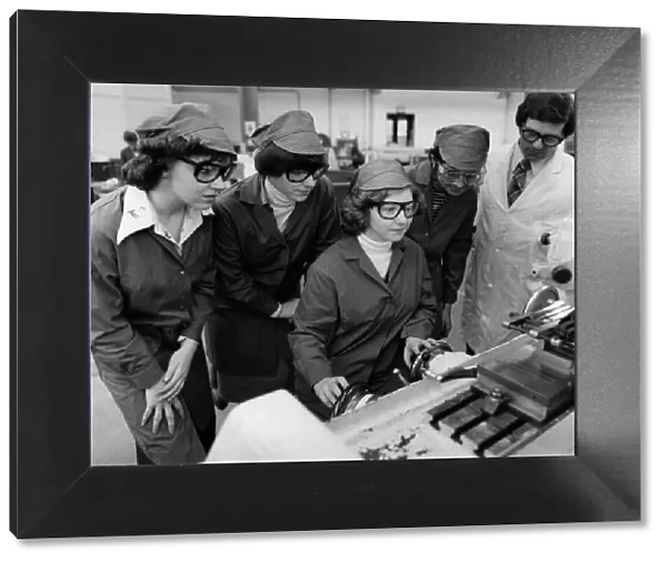 Instructor Anthony Rollins with trainees at the Lucas Industries factory in Birmingham