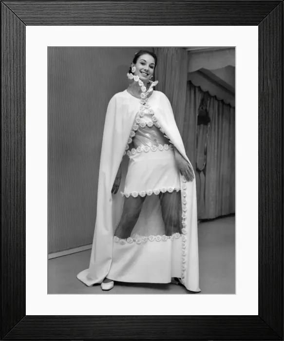Framed Print : Elaine Hart wearing a wedding dress for the bride of 1968. December 1967 P007846 Framed Print : Elaine Hart wearing a wedding dress for the bride of 1968. December 1967 P007846