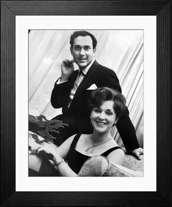 Framed Print : Harold Pinter winner of Scripwriter of the year award and his wife Viviene Merchant who Framed Print : Harold Pinter winner of Scripwriter of the year award and his wife Viviene Merchant who